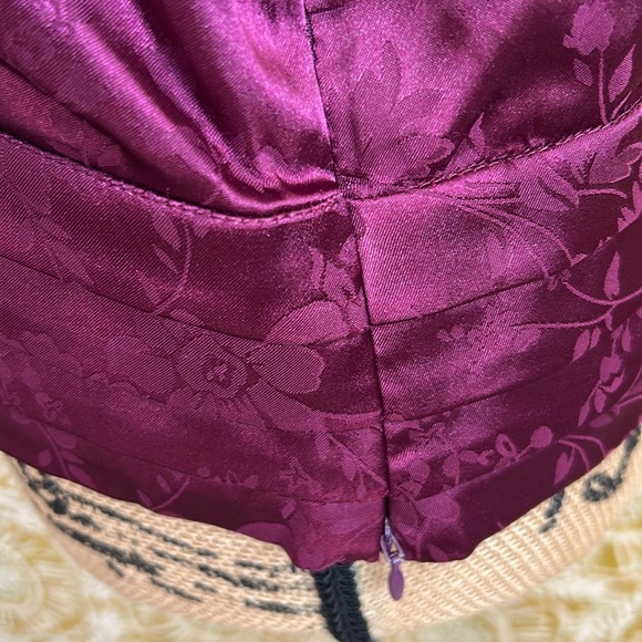 NWT Ronny Kobo Monet Satin Floral Long Sleeve Draped Blouse Top in Purple Sz XL - Picture 9 of 12